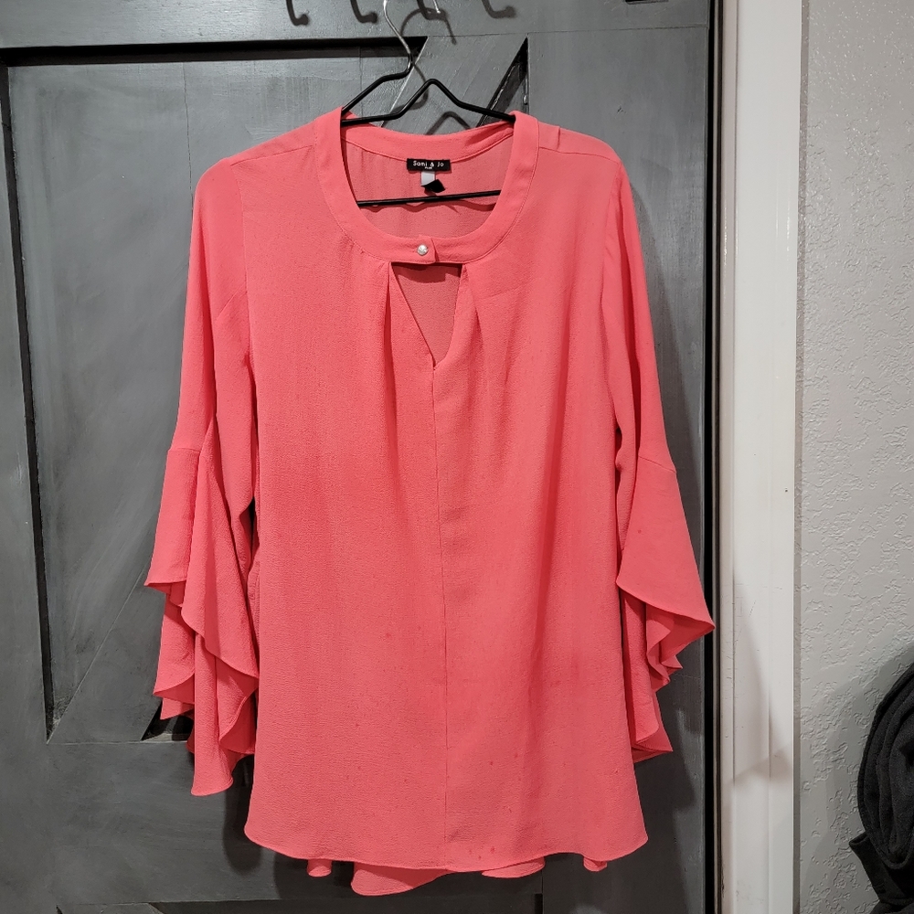 Womens 1x coral Blouse